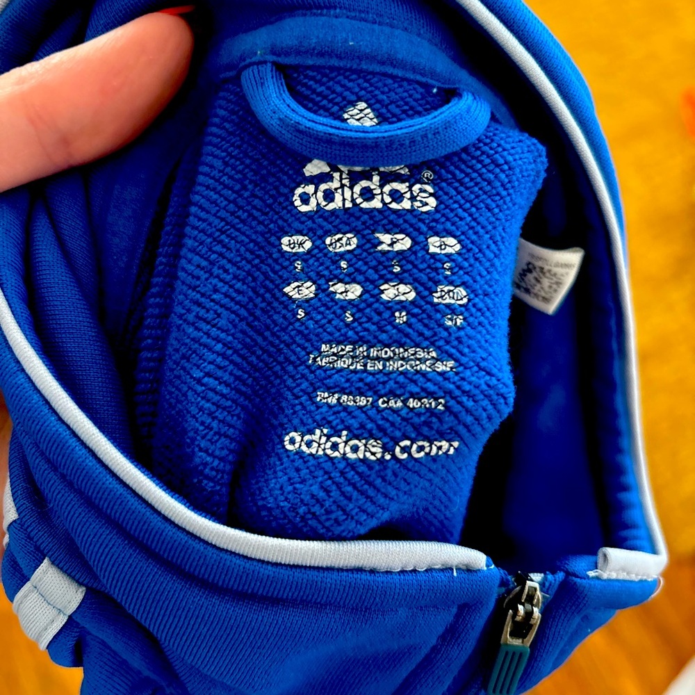 Adidas tracksuit top. 3 stripe